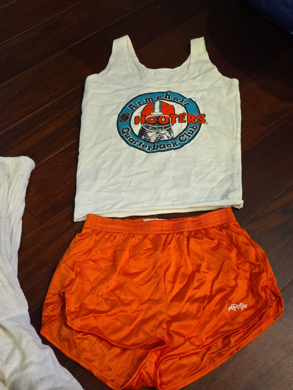 Hooters Girl Outfit. Tank And Dolfin Shorts